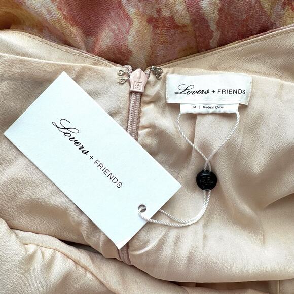 Lovers + Friends Women’s Zeta Halter Plunge Neckline Maxi Dress Size M Sundress - Picture 7 of 9